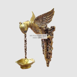 Brass Peacock Hanging With Lamp Statue